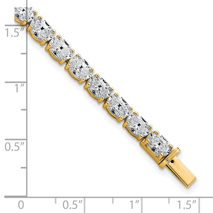 14K Yellow Gold Vs+ F+ Lab Grown Oval Diamond Tennis Bracelet