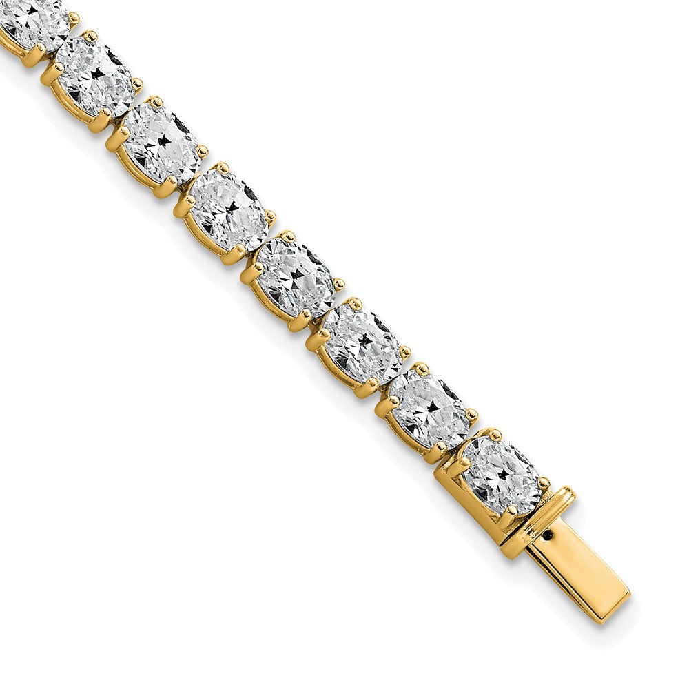 14K Yellow Gold Vs/Si+ G+ Lab Grown Oval Diamond Tennis Bracelet