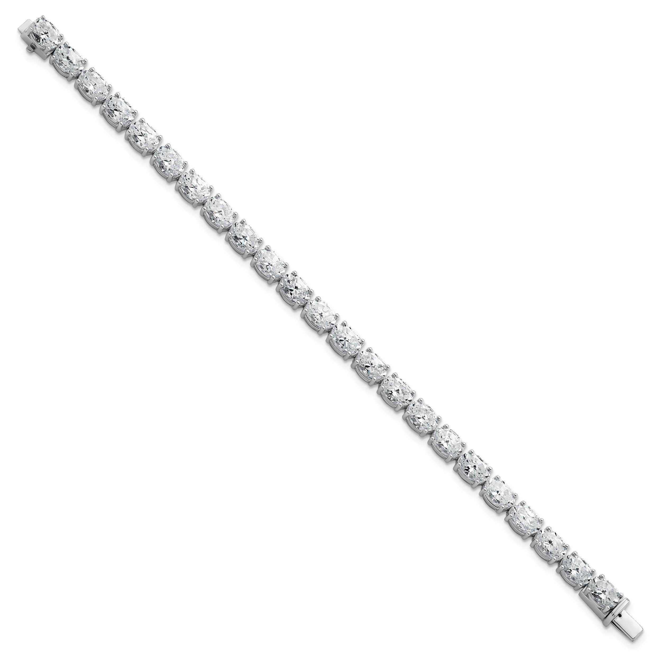 14K White Gold Certified Vs/Si Fgh Lab Grown Oval Diamond Tennis Bracelet