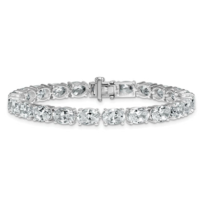 14K White Gold Certified Vs/Si Fgh Lab Grown Oval Diamond Tennis Bracelet