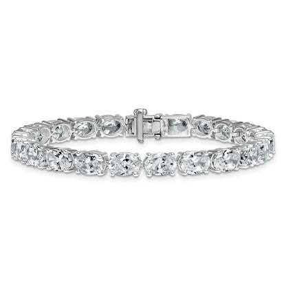 14K White Gold Certified Vs/Si Fgh Lab Grown Oval Diamond Tennis Bracelet