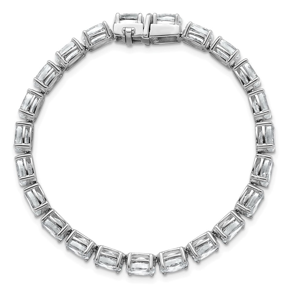 14K White Gold Vs/Si+ G+ Lab Grown Oval Diamond Tennis Bracelet
