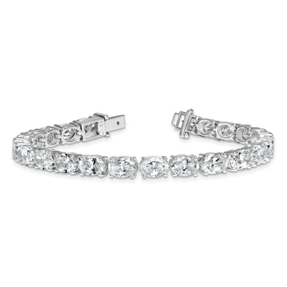 14K White Gold Certified Vs/Si Fgh Lab Grown Oval Diamond Tennis Bracelet