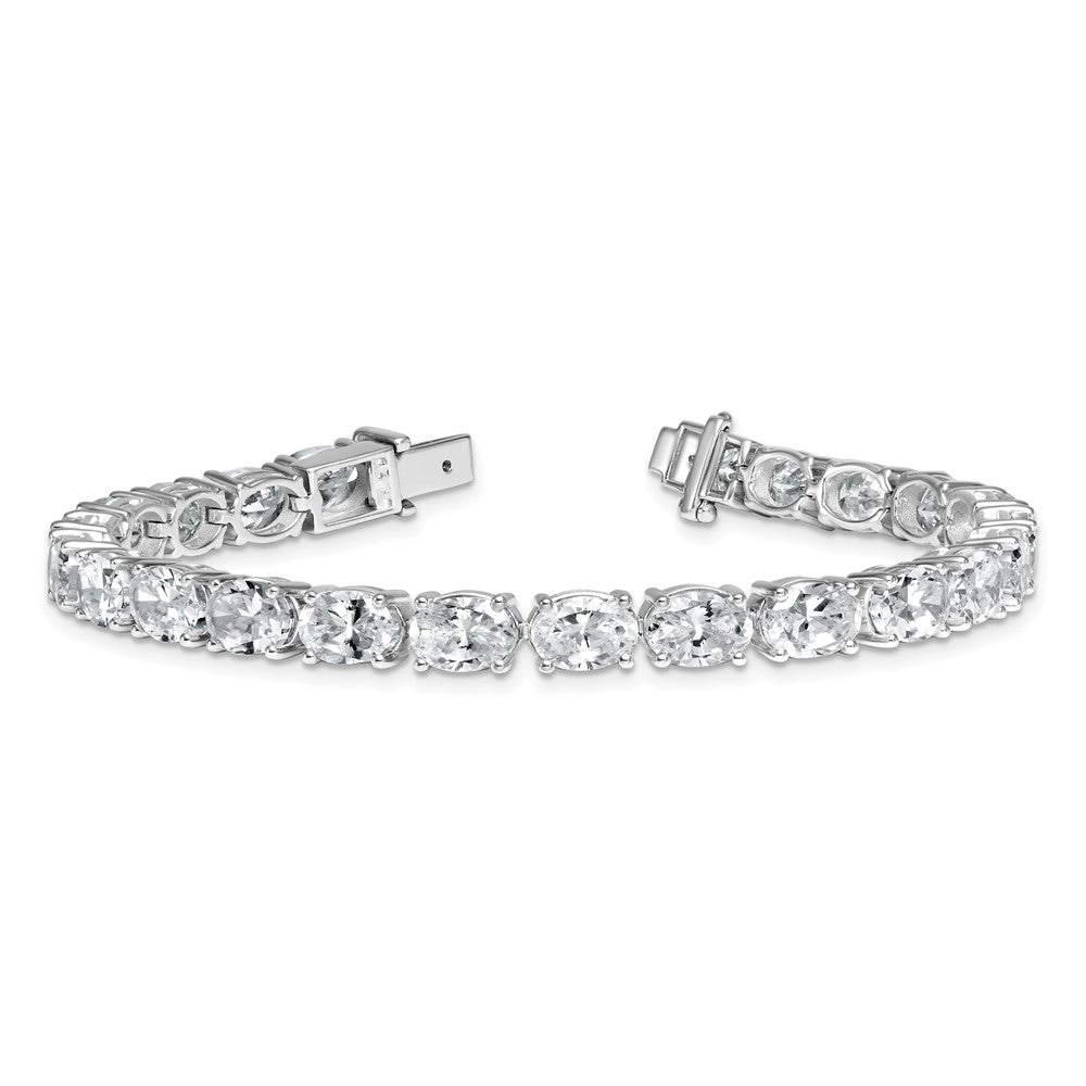 14K White Gold Certified Vs/Si Fgh Lab Grown Oval Diamond Tennis Bracelet