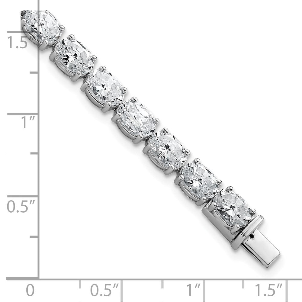 14K White Gold Vs/Si+ G+ Lab Grown Oval Diamond Tennis Bracelet