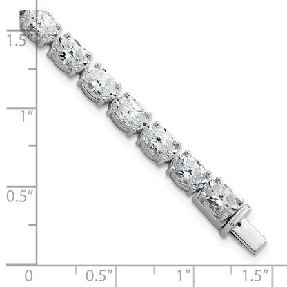 14K White Gold Certified Vs/Si Fgh Lab Grown Oval Diamond Tennis Bracelet