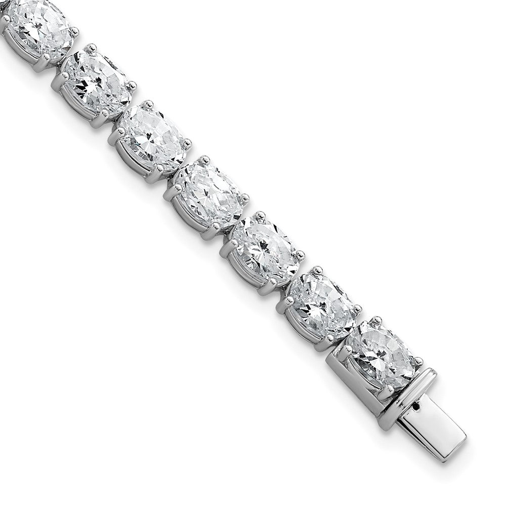 14K White Gold Vs/Si+ G+ Lab Grown Oval Diamond Tennis Bracelet