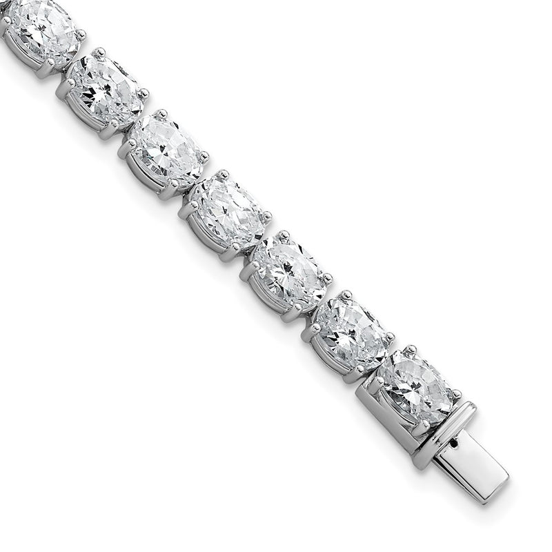 14K White Gold Vs/Si+ G+ Lab Grown Oval Diamond Tennis Bracelet