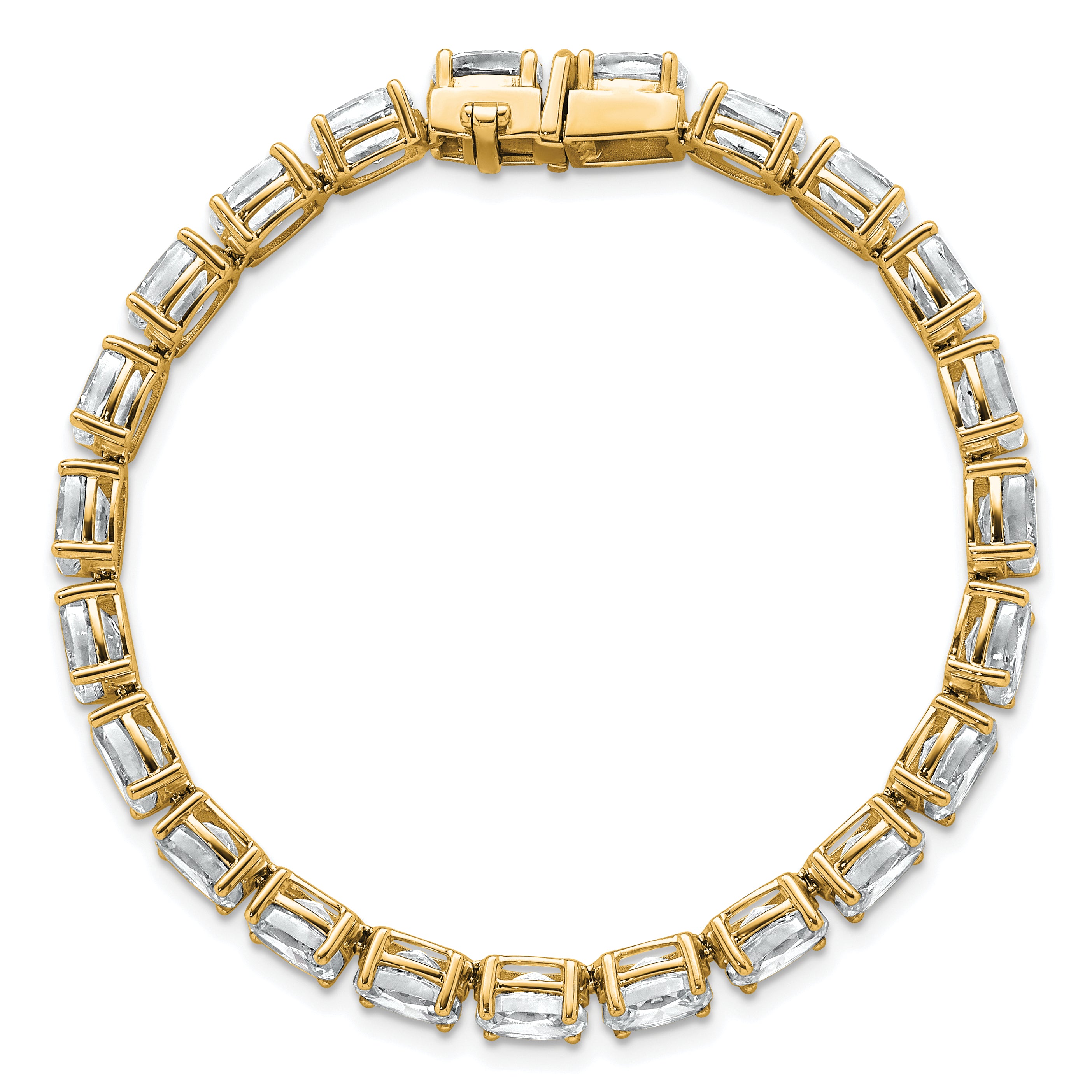 14K Yellow Gold Certified Vs Def Lab Grown Oval Diamond Tennis Bracelet