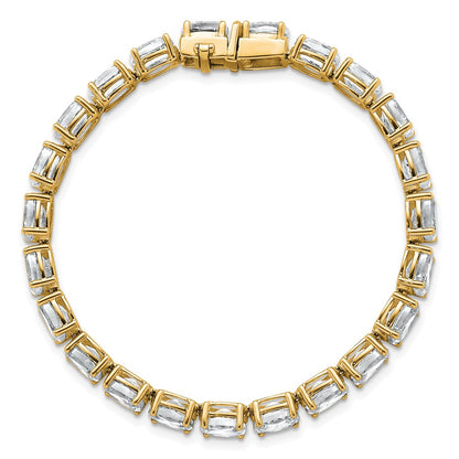 14K Yellow Gold Certified Vs/Si Fgh Lab Grown Oval Diamond Tennis Bracelet