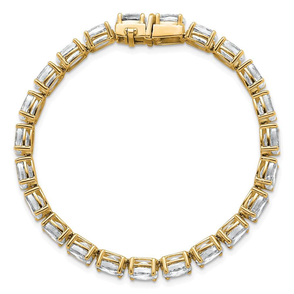14K Yellow Gold Certified Vs Def Lab Grown Oval Diamond Tennis Bracelet