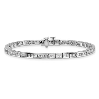 14K White Gold Lab Grown Diamond Vs/Si+ G+ Princess Tennis Bracelet