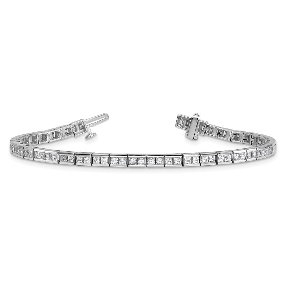 14K White Gold Lab Grown Diamond Vs/Si+ G+ Princess Tennis Bracelet