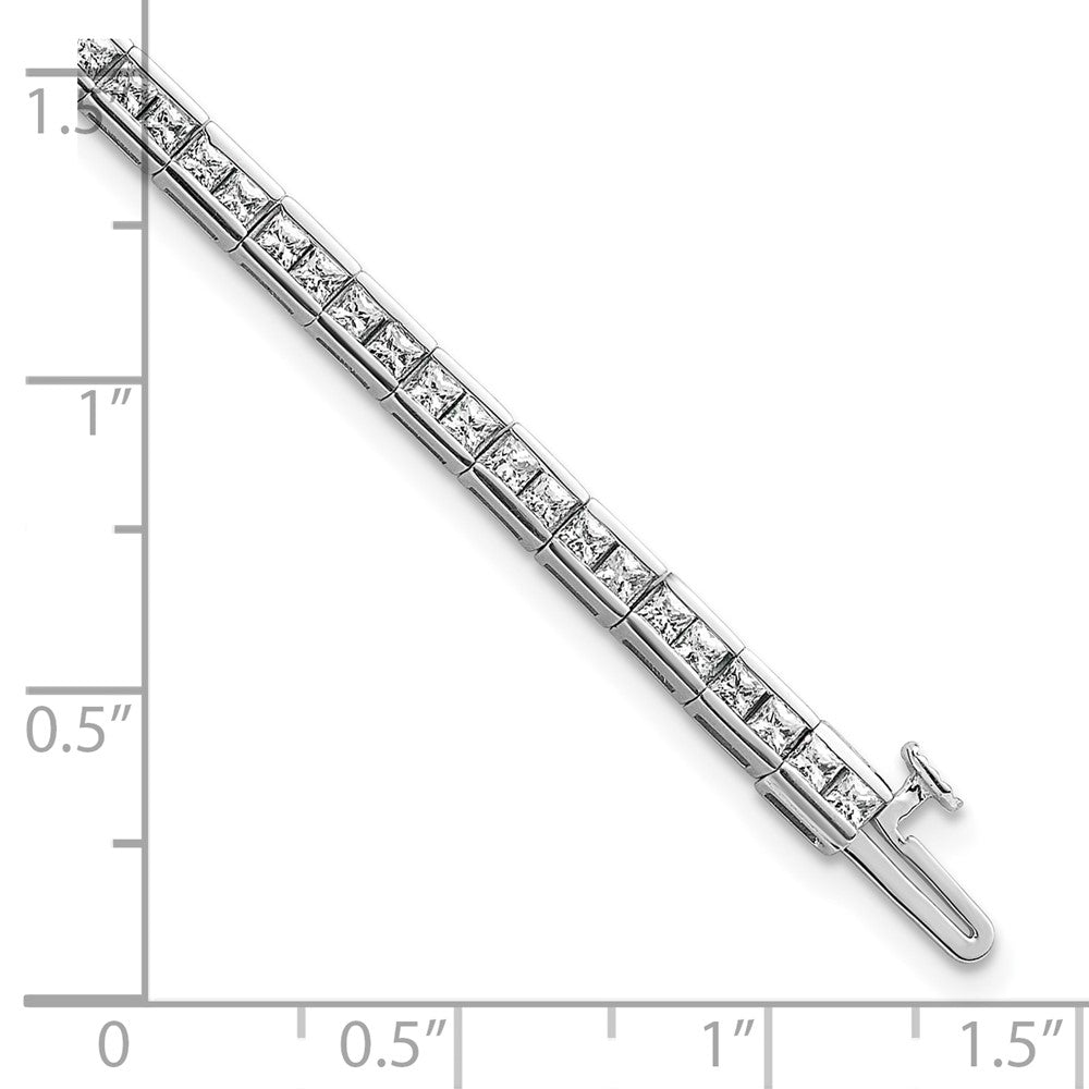 14K White Gold Lab Grown Diamond Vs+ F+ Princess Tennis Bracelet