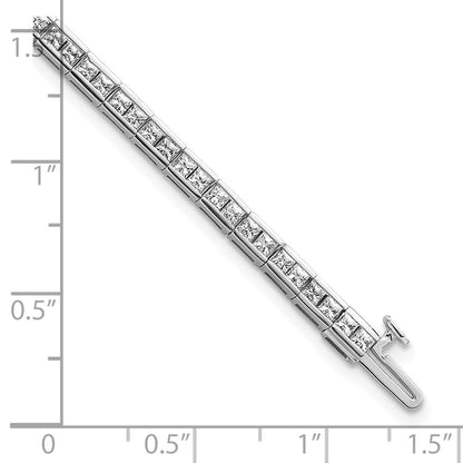 14K White Gold Lab Grown Diamond Vs+ F+ Princess Tennis Bracelet