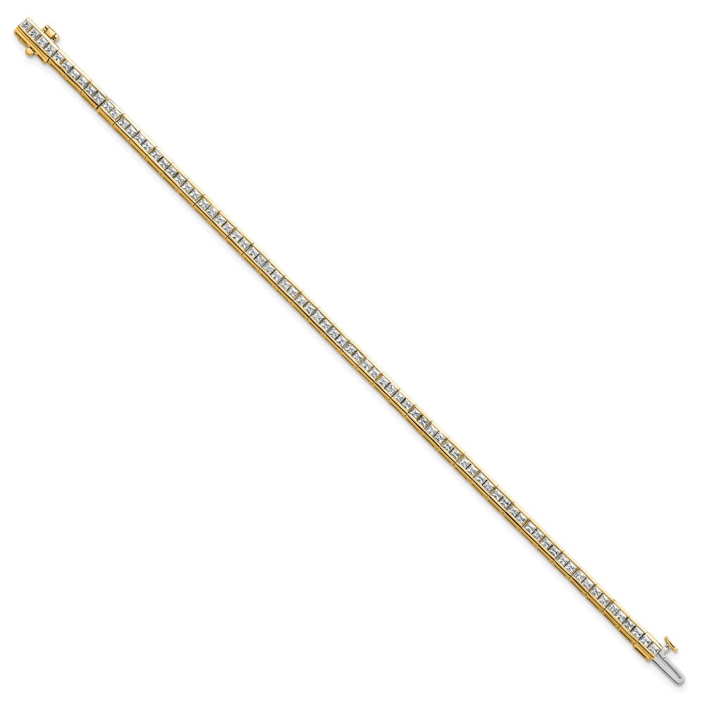 14K Yellow Gold Lab Grown Diamond Vs/Si+ G+ Princess Tennis Bracelet