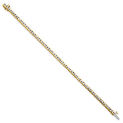 14K Yellow Gold Lab Grown Diamond Vs/Si+ G+ Princess Tennis Bracelet