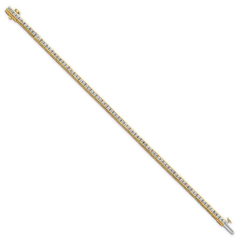 14K Yellow Gold Lab Grown Diamond Vs/Si+ G+ Princess Tennis Bracelet