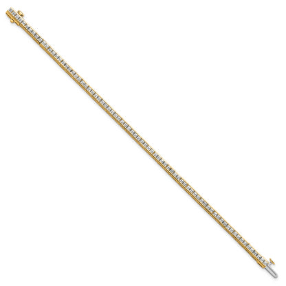 14K Yellow Gold Lab Grown Diamond Vs/Si+ G+ Princess Tennis Bracelet