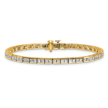 14K Yellow Gold Lab Grown Diamond Vs/Si+ G+ Princess Tennis Bracelet