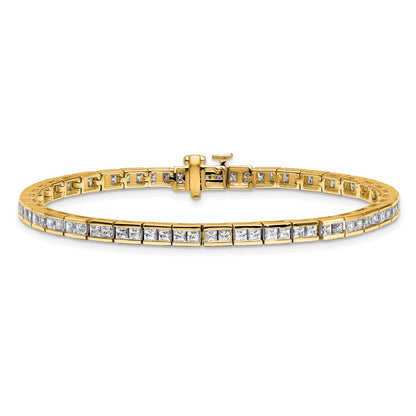 14K Yellow Gold Certified Lab Grown Diamond Vs/Si Fgh Princess Tennis Bracelet