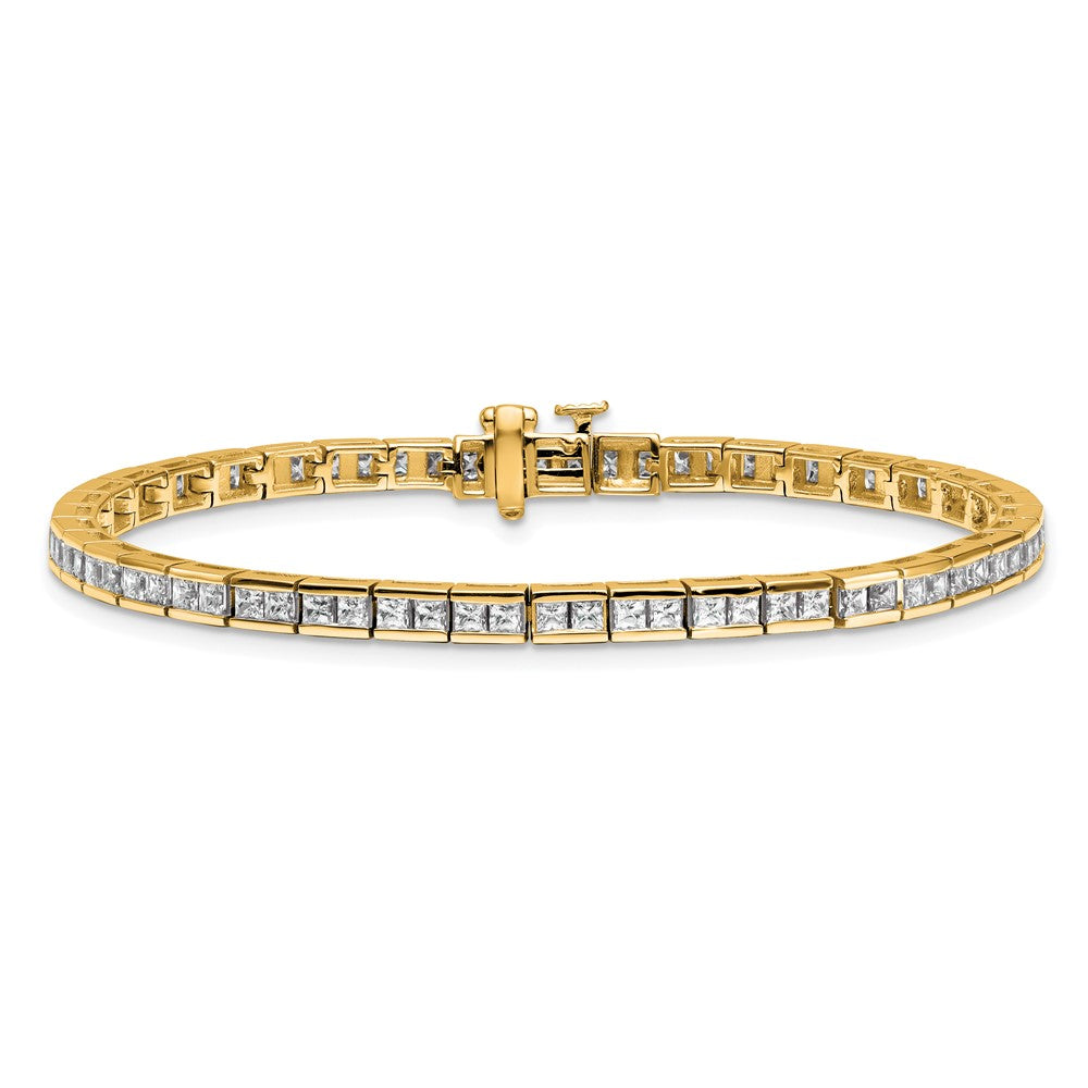 14K Yellow Gold Lab Grown Diamond Vs/Si+ G+ Princess Tennis Bracelet