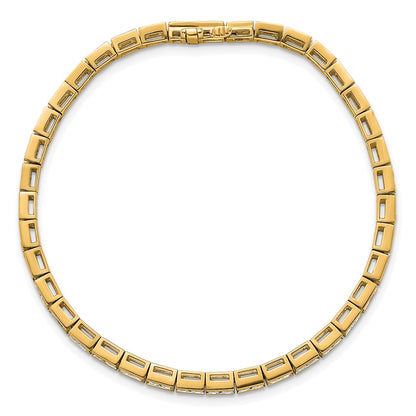 14K Yellow Gold Lab Grown Diamond Vs/Si+ G+ Princess Tennis Bracelet