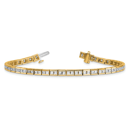 14K Yellow Gold Lab Grown Diamond Vs/Si+ G+ Princess Tennis Bracelet