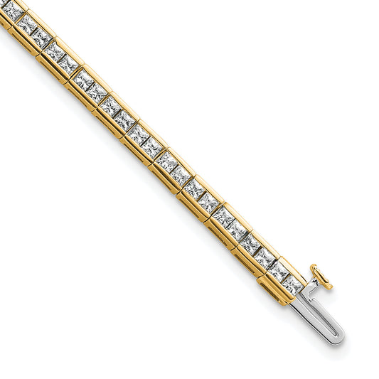 14K Yellow Gold Certified Lab Grown Diamond Vs Def Princess Tennis Bracelet