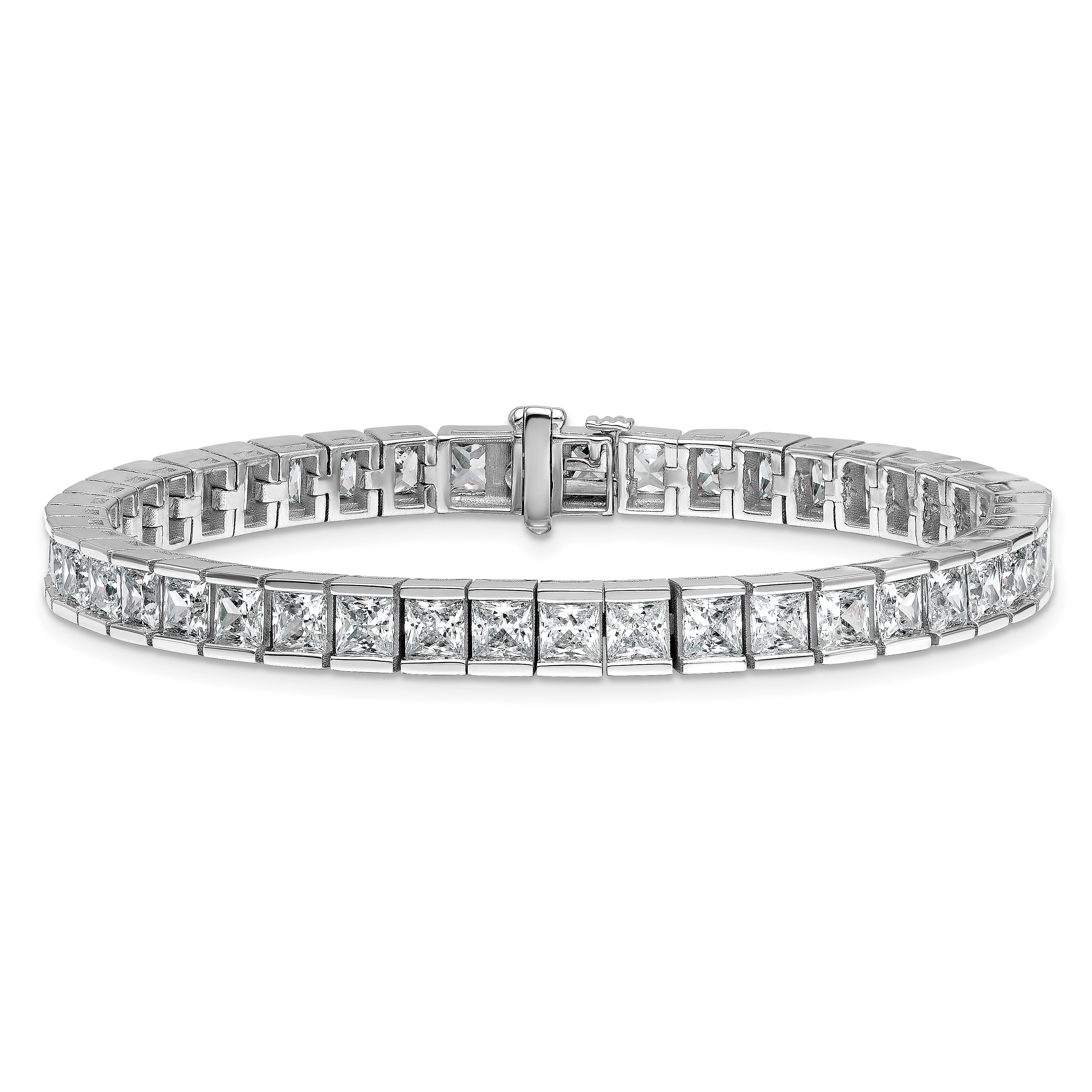 14K White Gold Lab Grown Diamond Vs/Si+ G+ Princess Tennis Bracelet