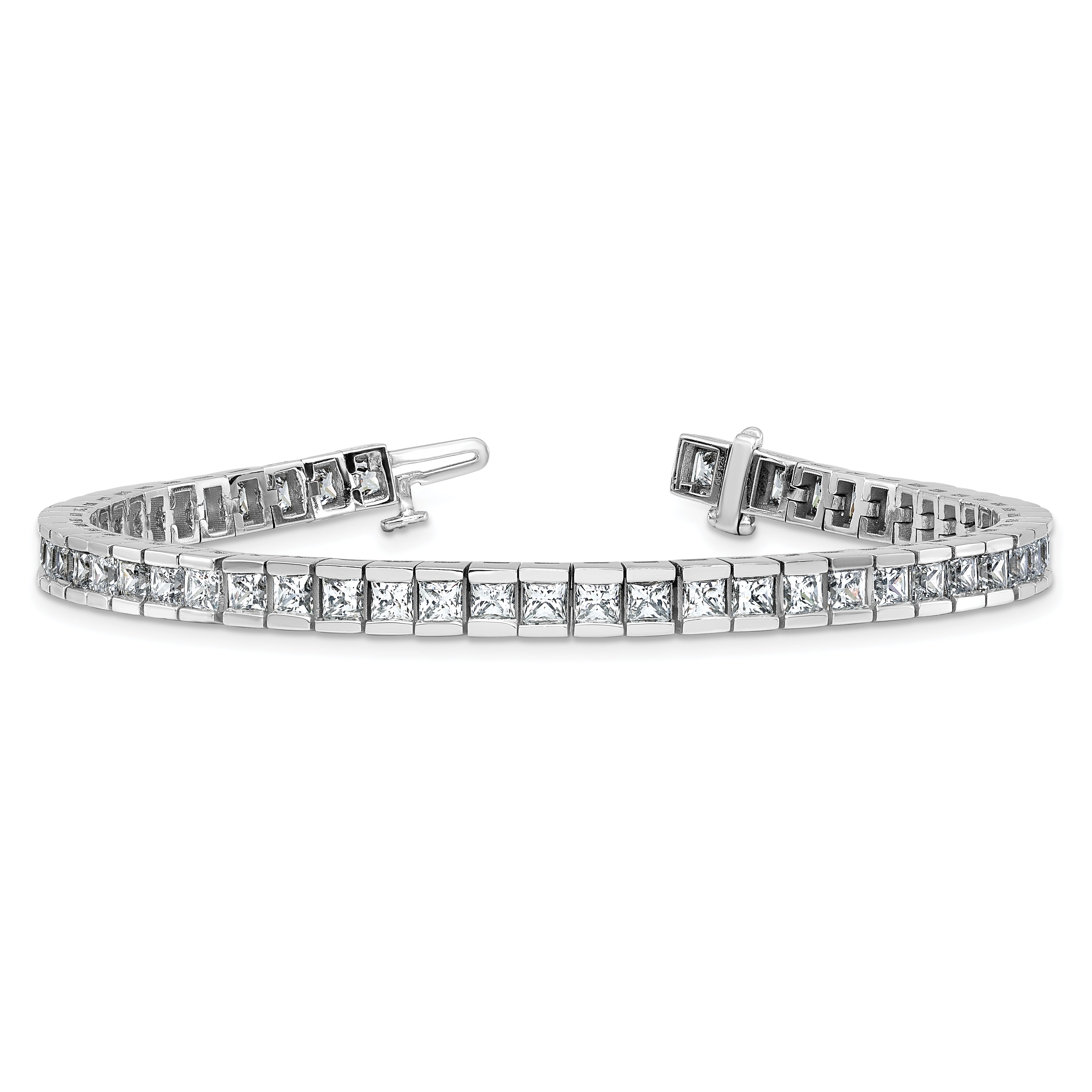 14K White Gold Lab Grown Diamond Vs/Si+ G+ Princess Tennis Bracelet
