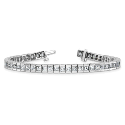 14K White Gold Lab Grown Diamond Vs/Si+ G+ Princess Tennis Bracelet