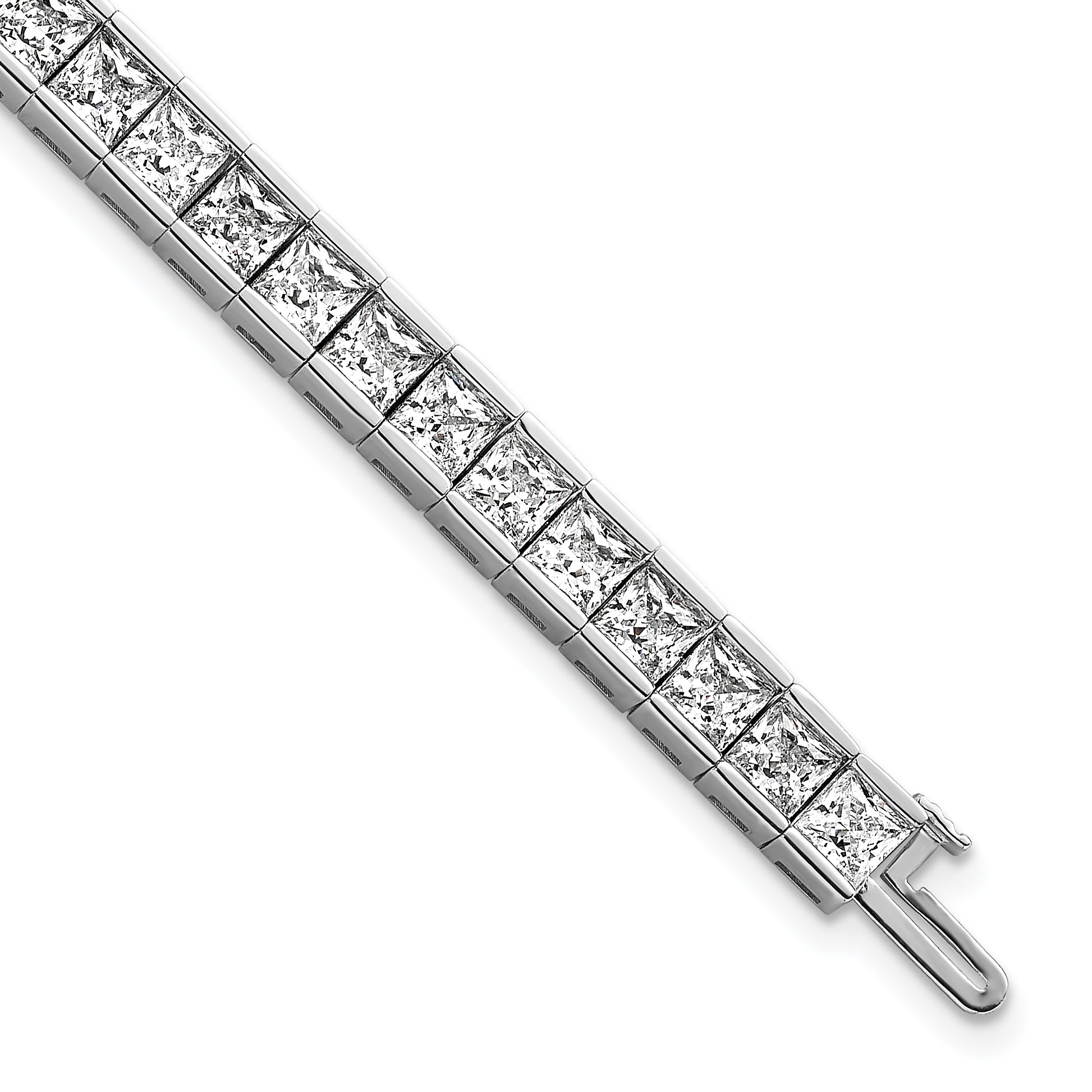 14K White Gold Lab Grown Diamond Vs/Si+ G+ Princess Tennis Bracelet