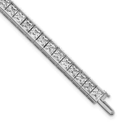 14K White Gold Lab Grown Diamond Vs/Si+ G+ Princess Tennis Bracelet