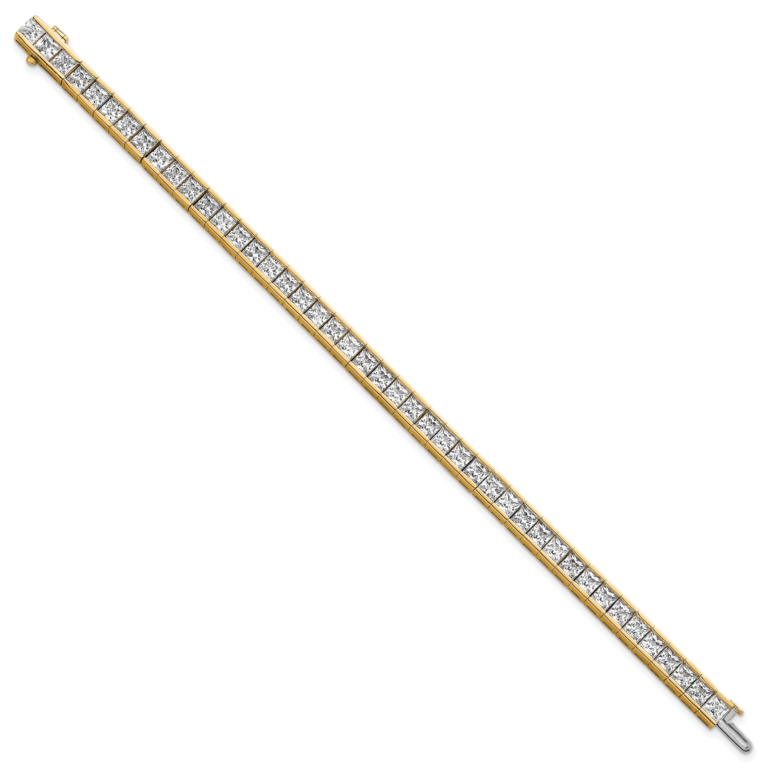 14K Yellow Gold Certified Lab Grown Diamond Vs/Si Fgh Princess Tennis Bracelet