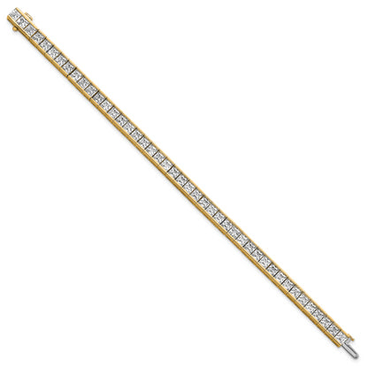 14K Yellow Gold Certified Lab Grown Diamond Vs/Si Fgh Princess Tennis Bracelet