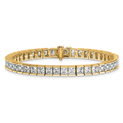 14K Yellow Gold Certified Lab Grown Diamond Vs/Si Fgh Princess Tennis Bracelet