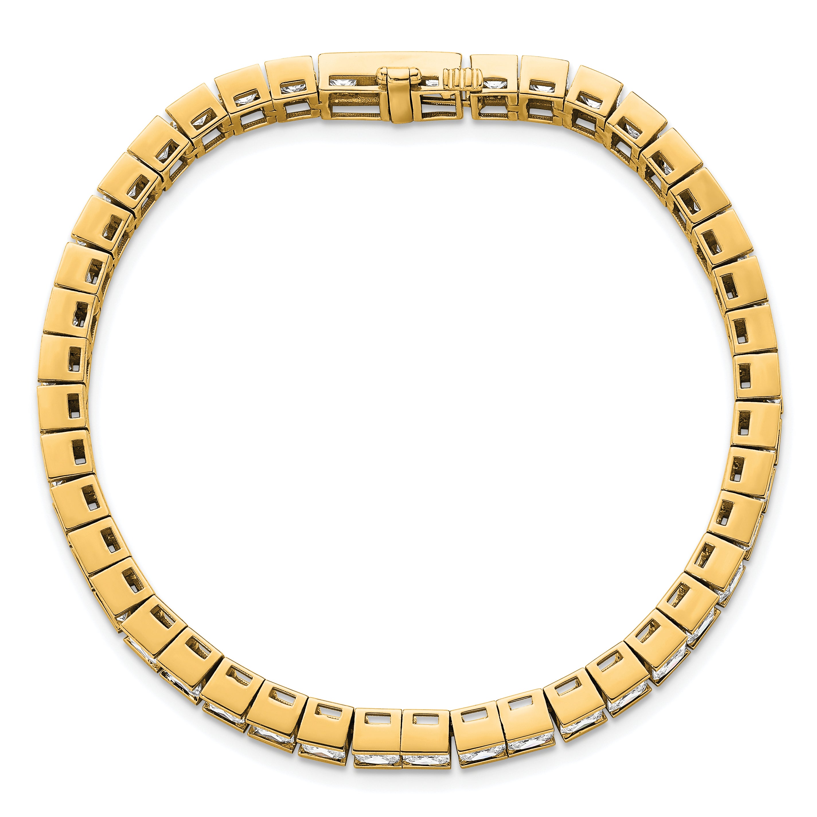 14K Yellow Gold Certified Lab Grown Diamond Vs/Si Fgh Princess Tennis Bracelet