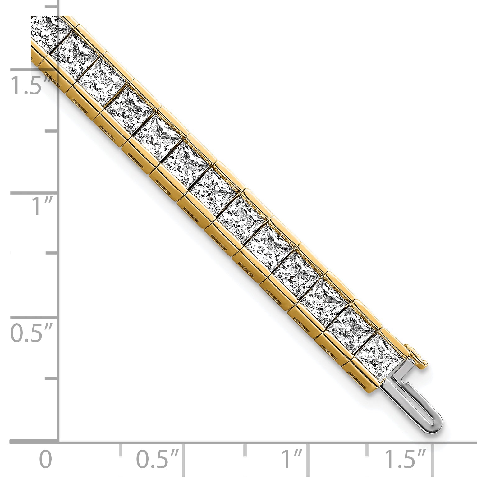 14K Yellow Gold Certified Lab Grown Diamond Vs/Si Fgh Princess Tennis Bracelet