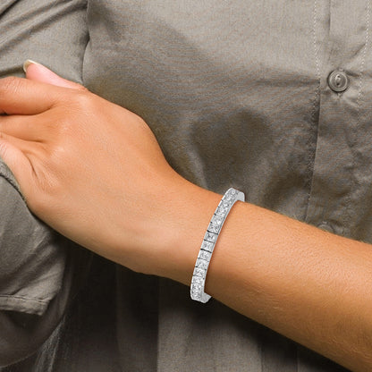 14K White Gold Lab Grown Diamond Vs+ F+ Princess Tennis Bracelet