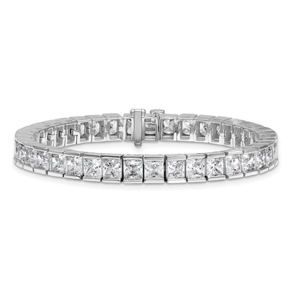 14K White Gold Lab Grown Diamond Vs+ F+ Princess Tennis Bracelet