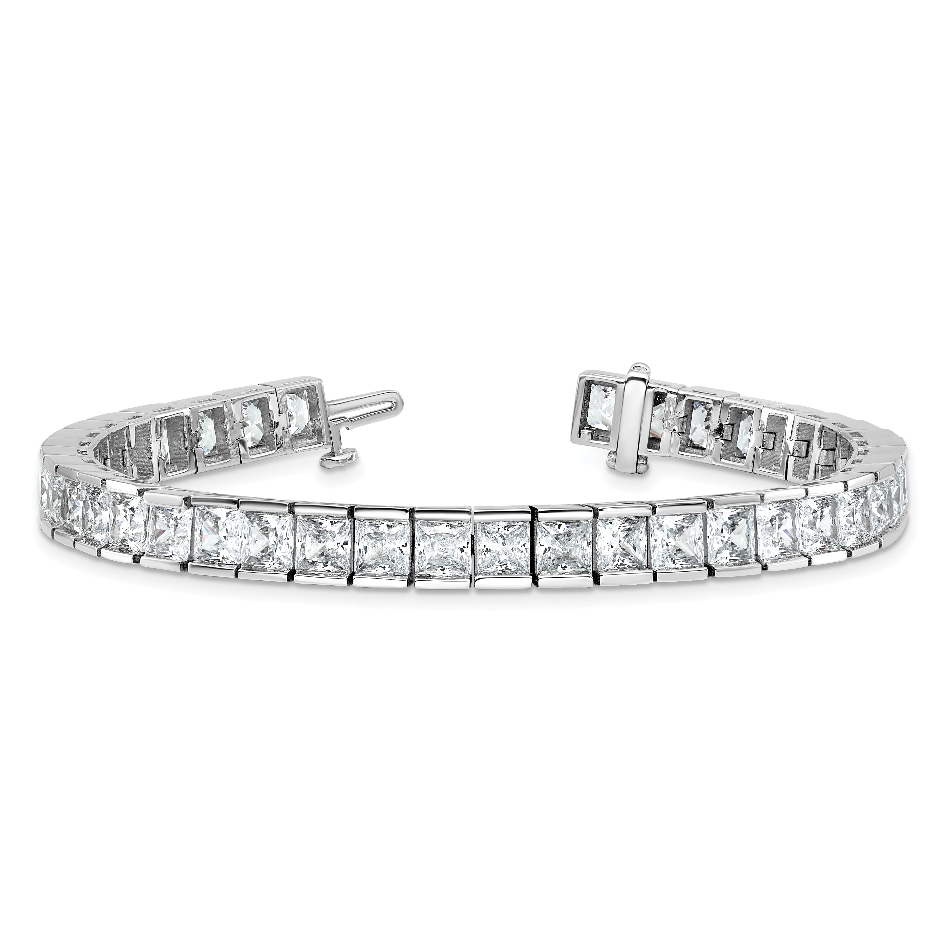 14K White Gold Lab Grown Diamond Vs+ F+ Princess Tennis Bracelet