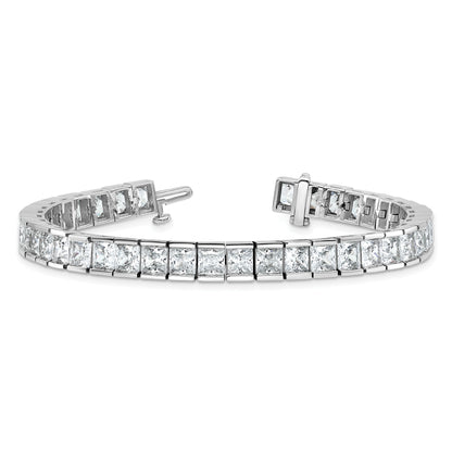 14K White Gold Lab Grown Diamond Vs+ F+ Princess Tennis Bracelet