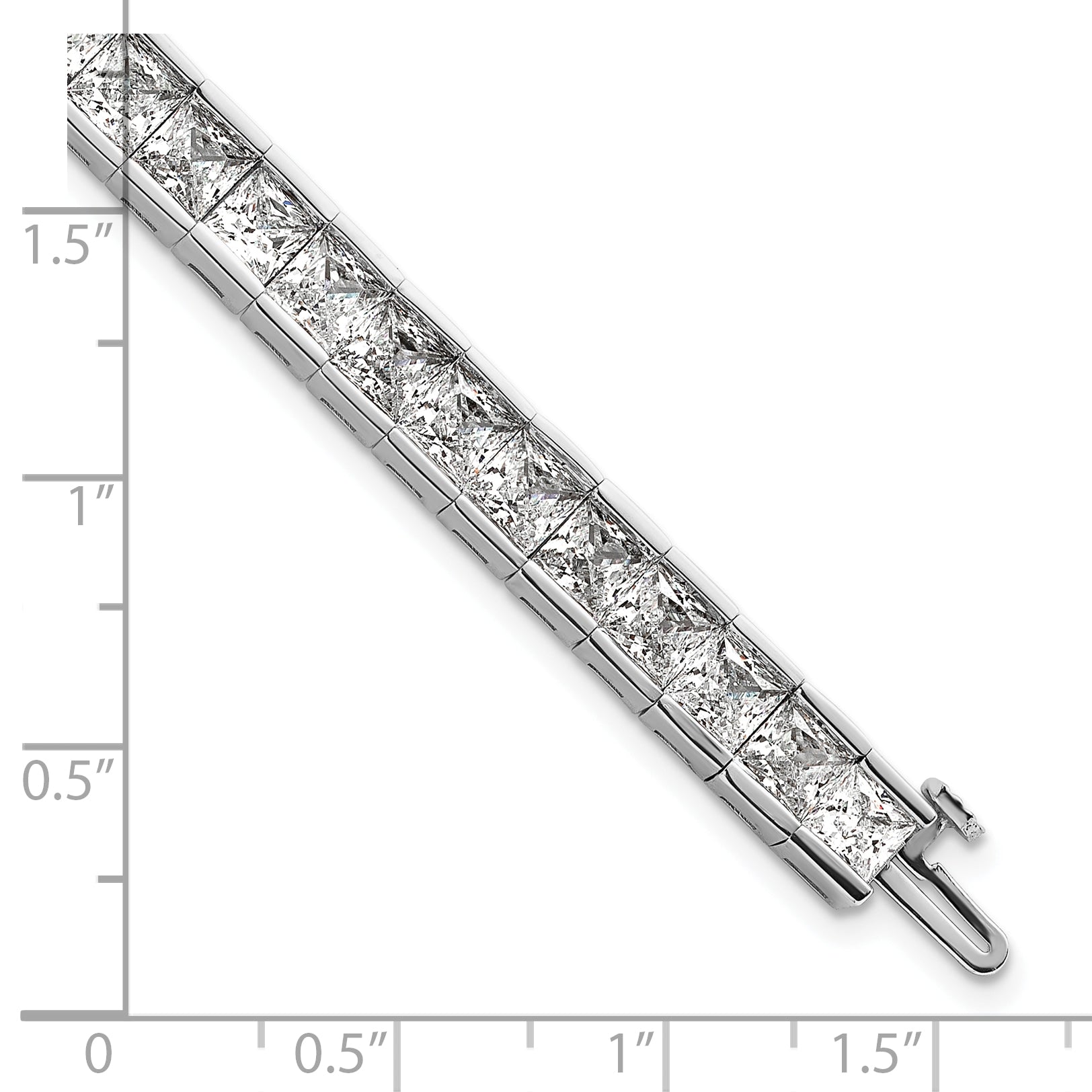 14K White Gold Lab Grown Diamond Vs+ F+ Princess Tennis Bracelet
