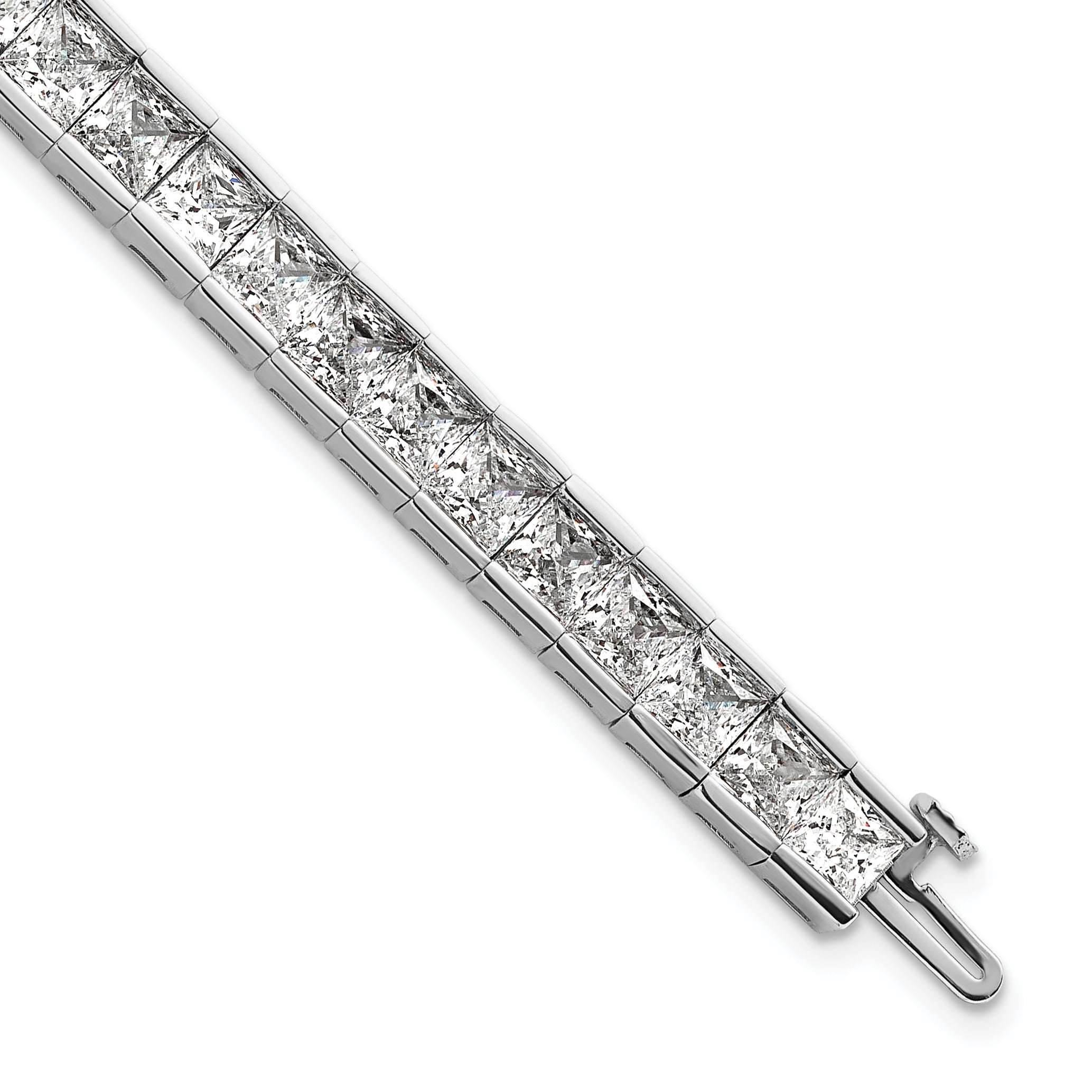 14K White Gold Lab Grown Diamond Vs+ F+ Princess Tennis Bracelet