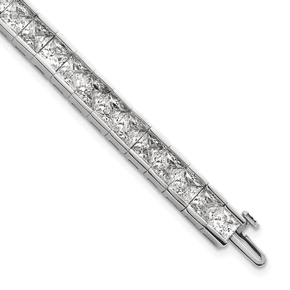 14K White Gold Lab Grown Diamond Vs+ F+ Princess Tennis Bracelet
