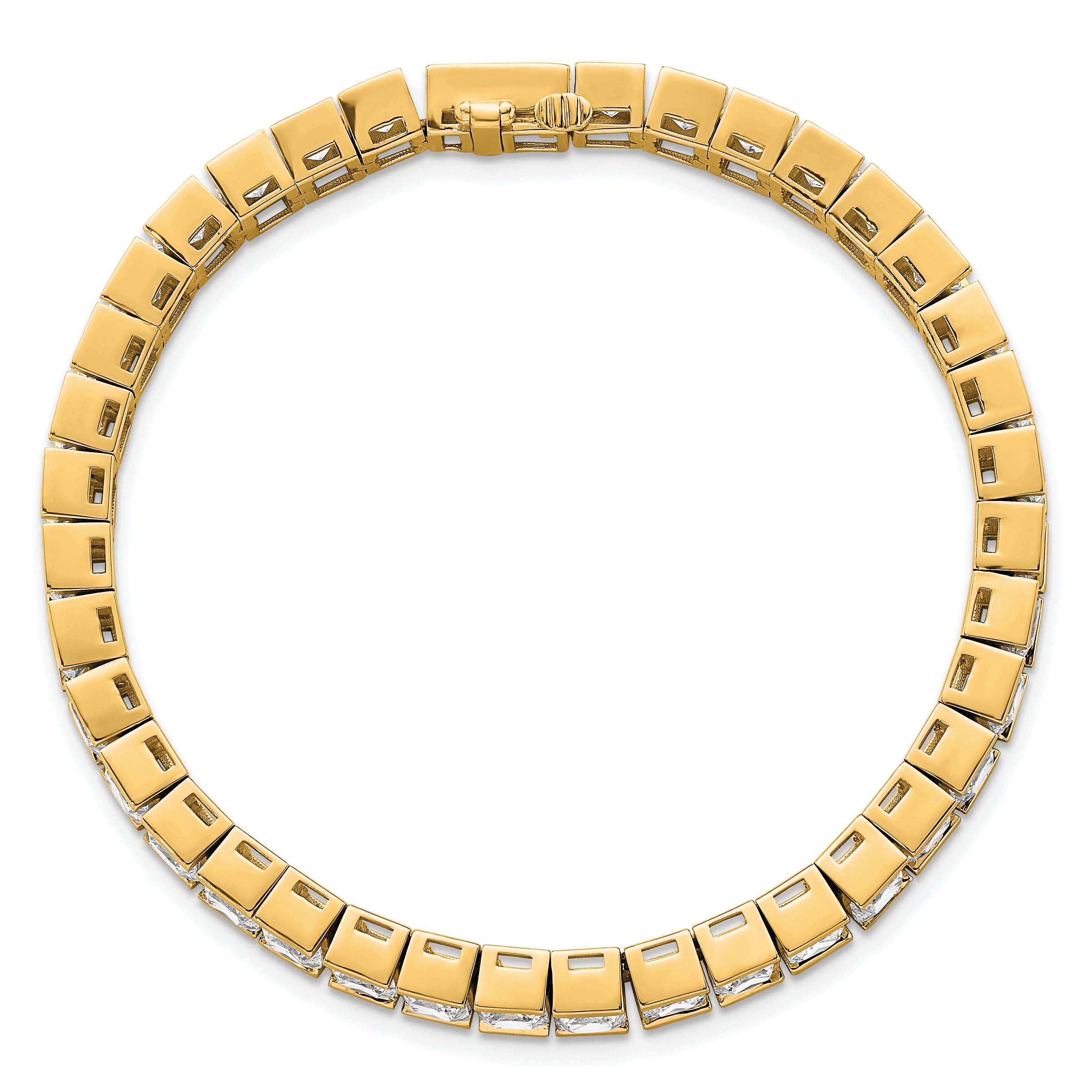14K Yellow Gold Lab Grown Diamond Vs+ F+ Princess Tennis Bracelet