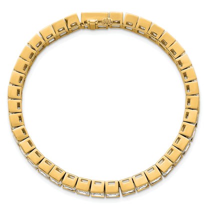 14K Yellow Gold Lab Grown Diamond Vs+ F+ Princess Tennis Bracelet