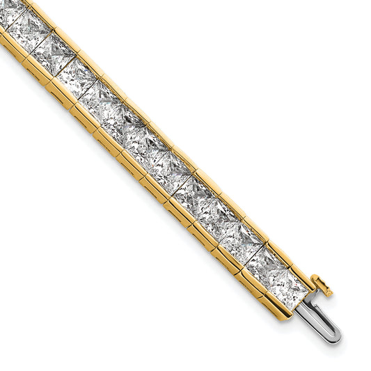14K Yellow Gold Certified Lab Grown Diamond Vs/Si Fgh Princess Tennis Bracelet
