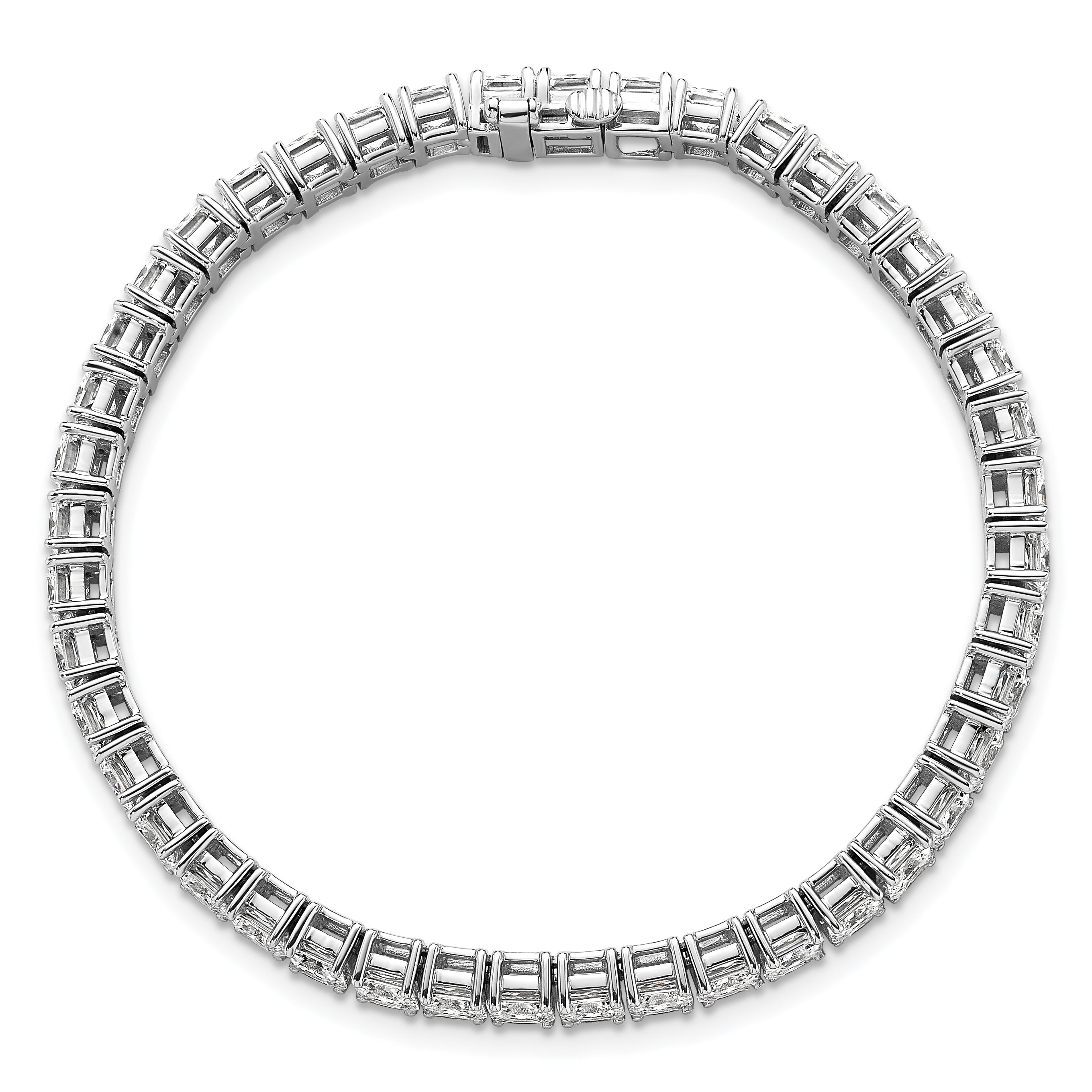 14K White Gold Certified Vs Def Lab Grown Princess Diamond Tennis Bracelet